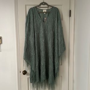 Maeve fringe dress in sage green